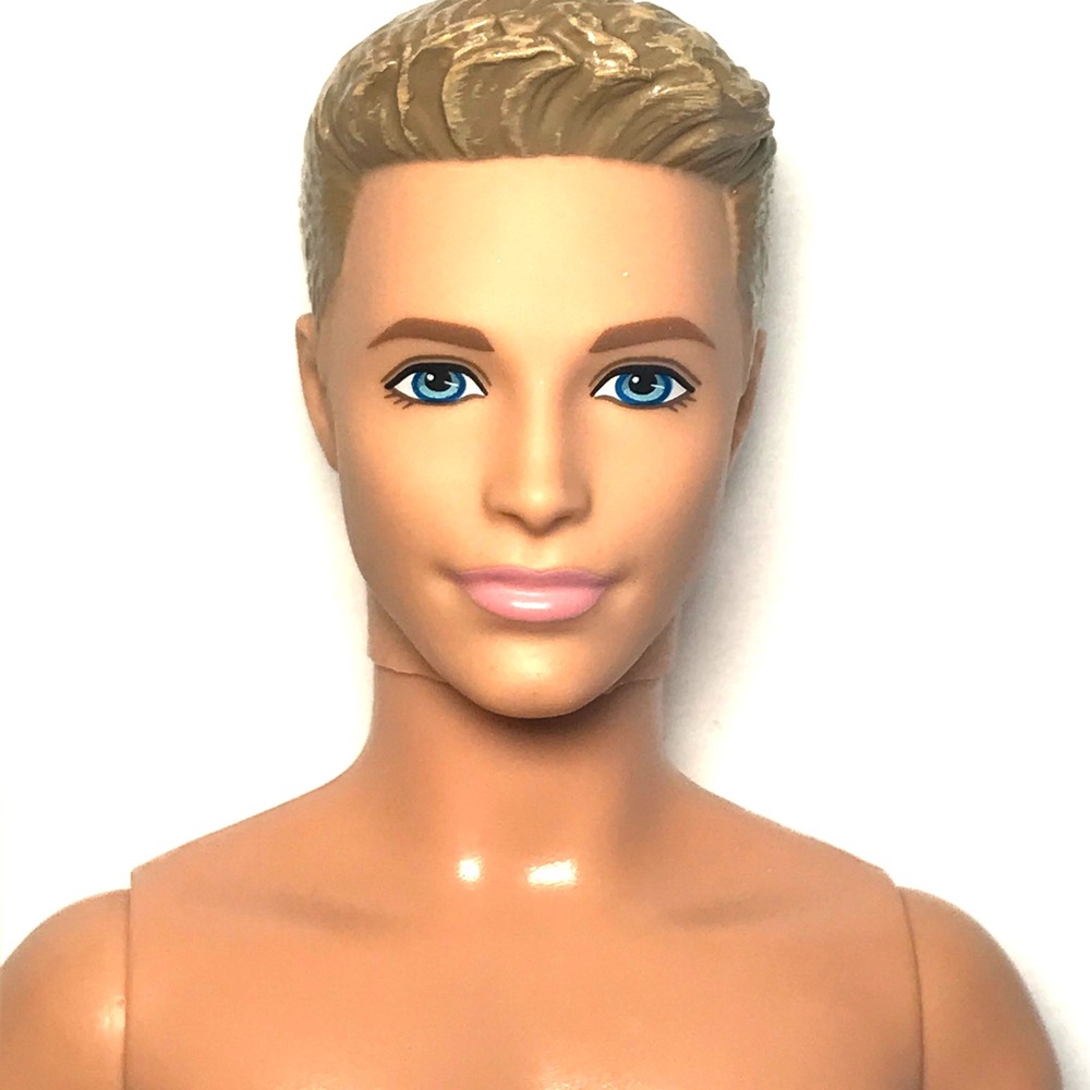 Nude Barbie 2014 Water Play Beach Blonde Molded Hair Blue Eyes Ken CFF16 Doll